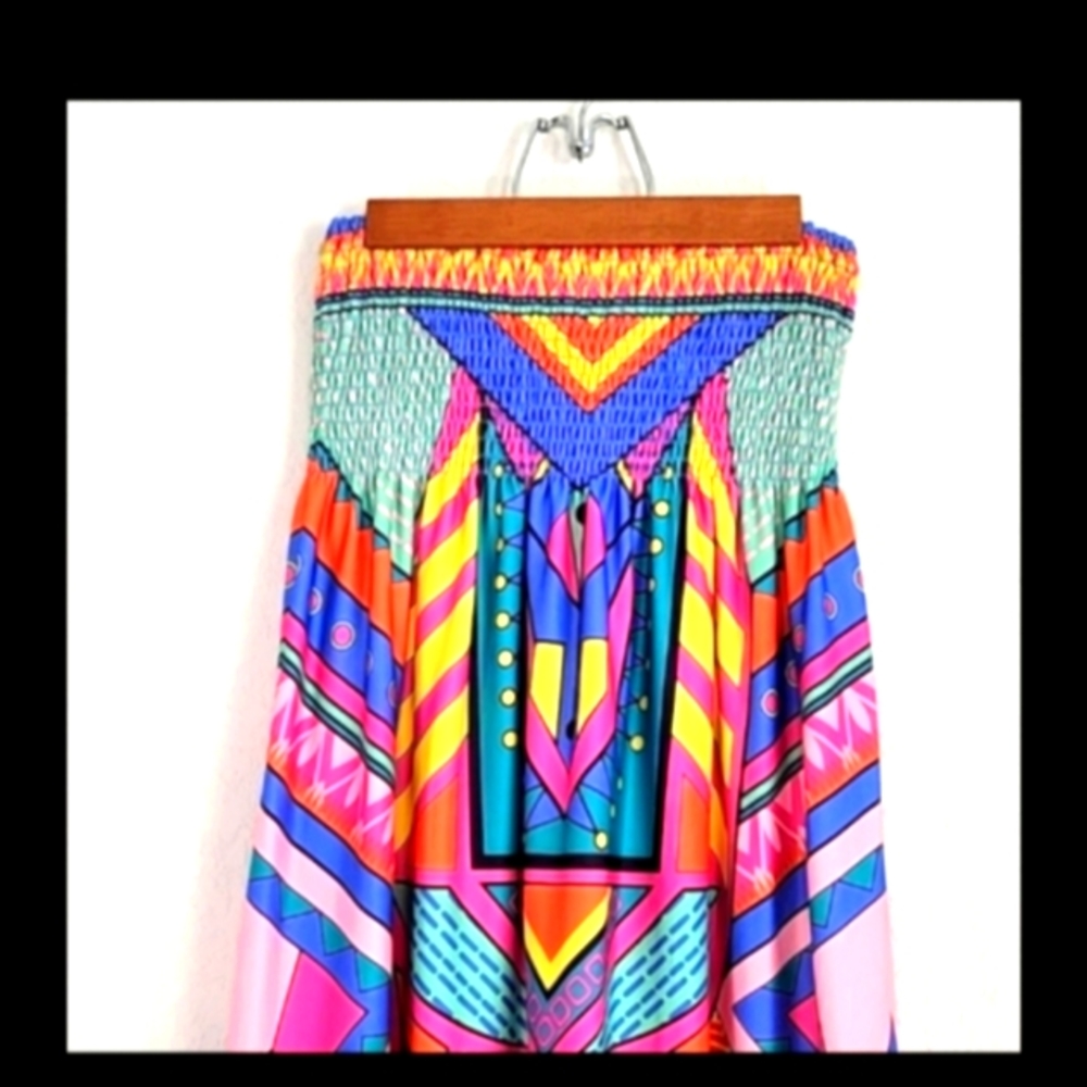 Calling All Tall Girls💙 Beautiful,Multi-colored, Stretchy&Strapless,Maxi Dress